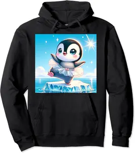 Kawaii Penguin Ballet Iceberg: Adorable Penguin Ballet Pullover Hoodie - Kevincifuen Shop 47B0D1325TF3