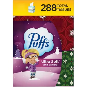 Puffs Ultra Soft Tissues, 4 Mega Cube Box, 72 Tissues Per Box