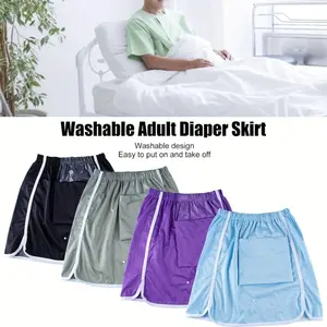 Reusable Washable Adult Cloth Diaper Skirt, Soft Skin-Friendly Breathable Mattress Protector, Waterproof Bedding Accessories