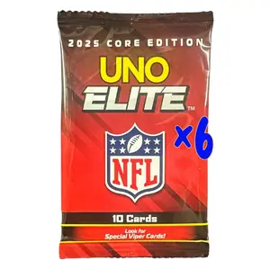UNO: Elite NFL 2025 Core Edition Booster Pack - 6 Pack Bundle