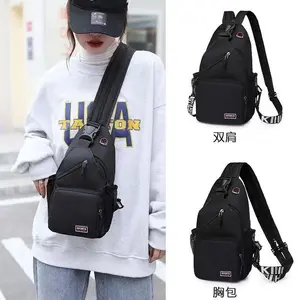 Unisex Outdoor Casual Chest Bag Travel Waist Packet Oxford Cloth Multifunctional Sports Crossbody Bag Sports Backpack with Adjustable Shoulder Strap, Zippered Pockets, Durable Washed Canvas, Lightweight & Stylish for Men & Women