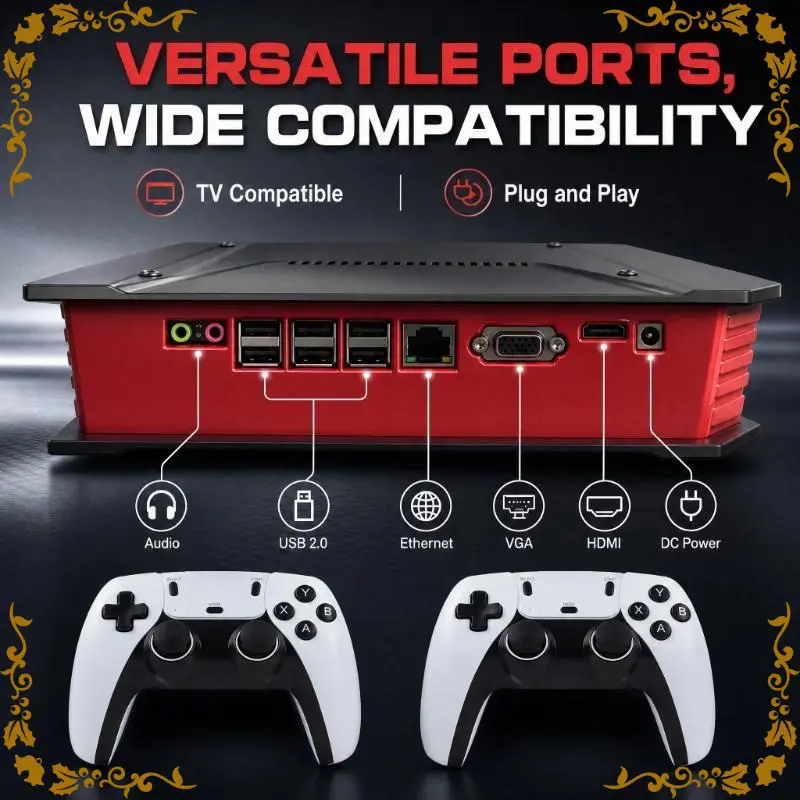 X4 Special Edition TV Console, 4GB RAM 500GB Storage, HDMI Plug & Play, Dual Wireless Controllers, Multiplayer family Entertainment