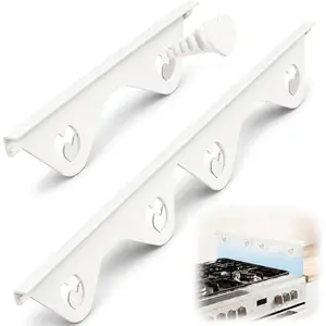 Stainless Steel Stove Gap Covers, 2 count Extendable Stove Gap Filler 13.8" to 27.5", 0.79" Wide Oven Gap Filler, Heat Resistant Range Trim Kit for Kitchen Counter Gaps (WHITE)