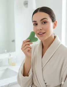 Gua Sha Facial Tools Guasha Tool Gua Sha Jade Stone Manual Massage Sticks for Jawline Sculpting and Puffiness Reducing for Face Body Relieve Muscle Tensions Reduce Festive Gifts