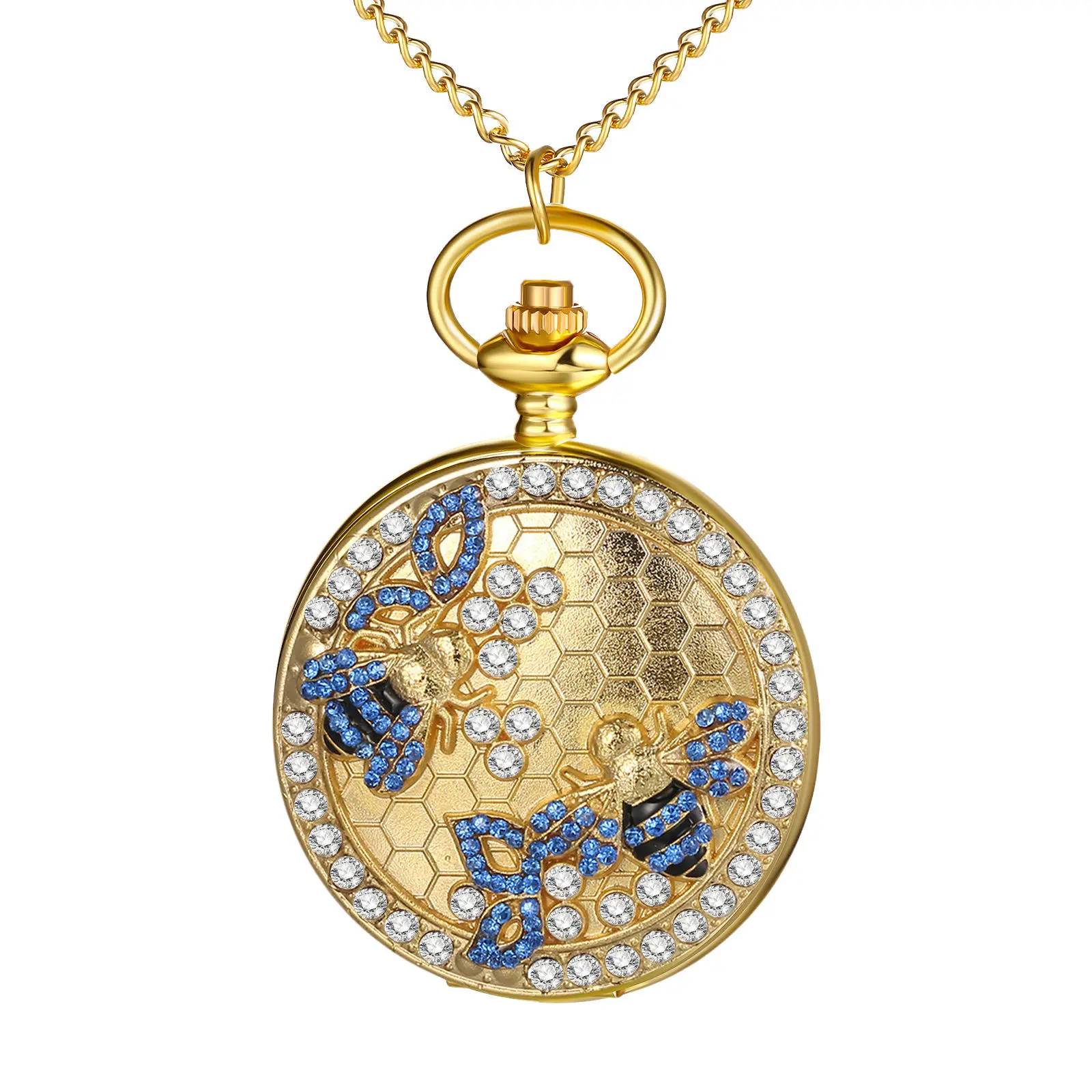 OIDEA Men's Vintage Fashionable Party Pocket Watch - Bronze Alloy Quartz with Hollow Star Decor Hunter Case, Built-in Cells, Fob Chain, Pendant, Ideal Father's Gift, Fashionable Party Watch, Vintage Fashion Watch