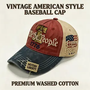 America 250th Anniversary 1776–2026 embroidered baseball cap for men, vintage washed gray relaxed fit daily casual outdoor headwear for spring, summer, and fall, with Liberty Bell and American flag decorations, TikTokShop spring glow up.