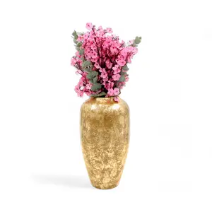 Gold Metal Vase - 11 Tall | Elegant Traditional Accent for Home & Event Décor