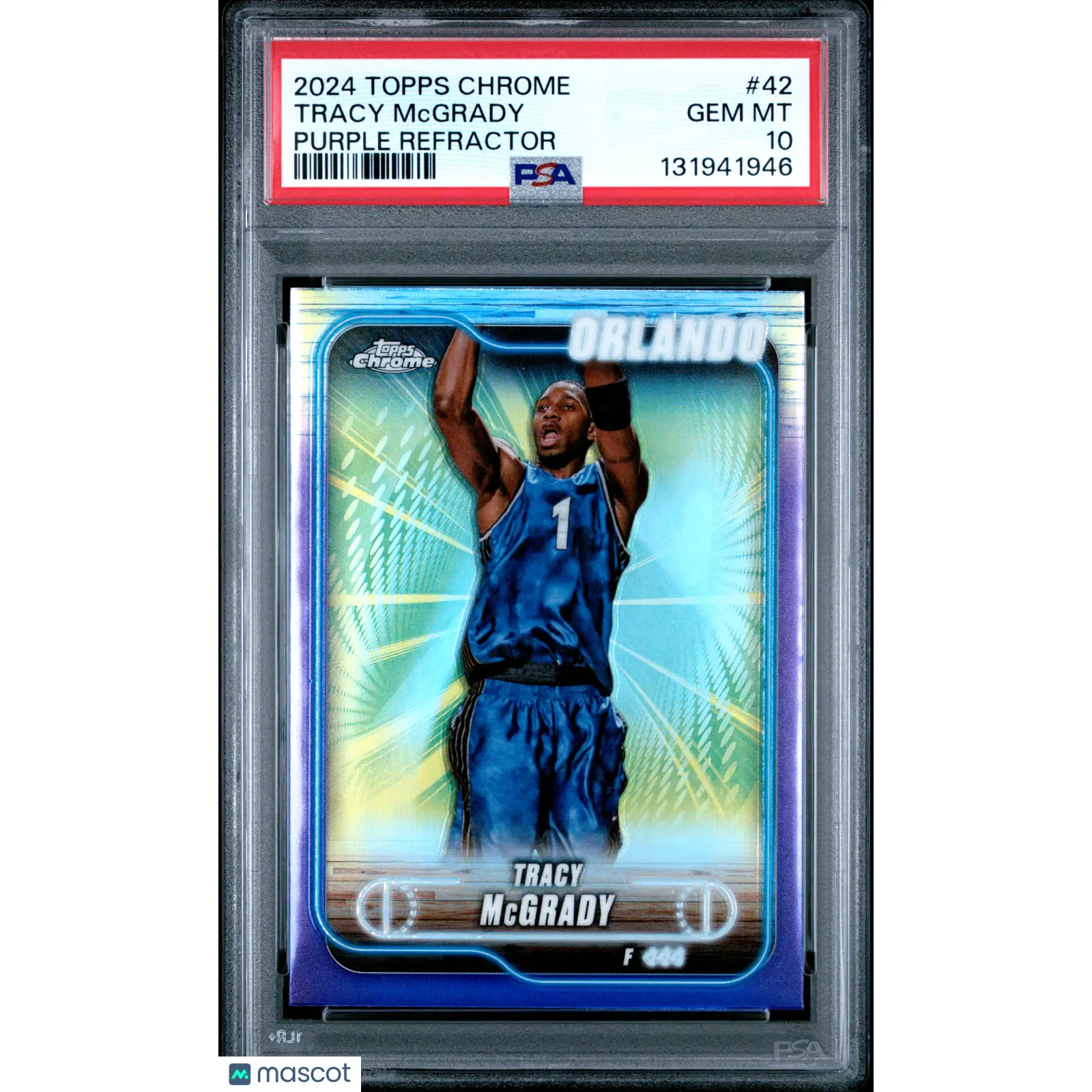 2024 Topps Chrome Tracy Mcgrady #42 Purple Refractor PSA 10