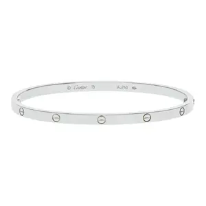 Pre-owned Cartier Love Small Model Bangle Bracelet Size 18