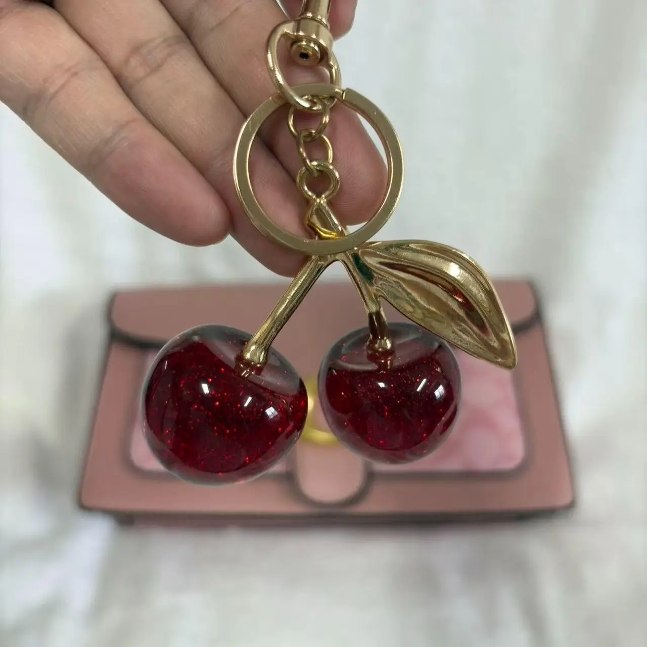 pink+Cherry Keychain