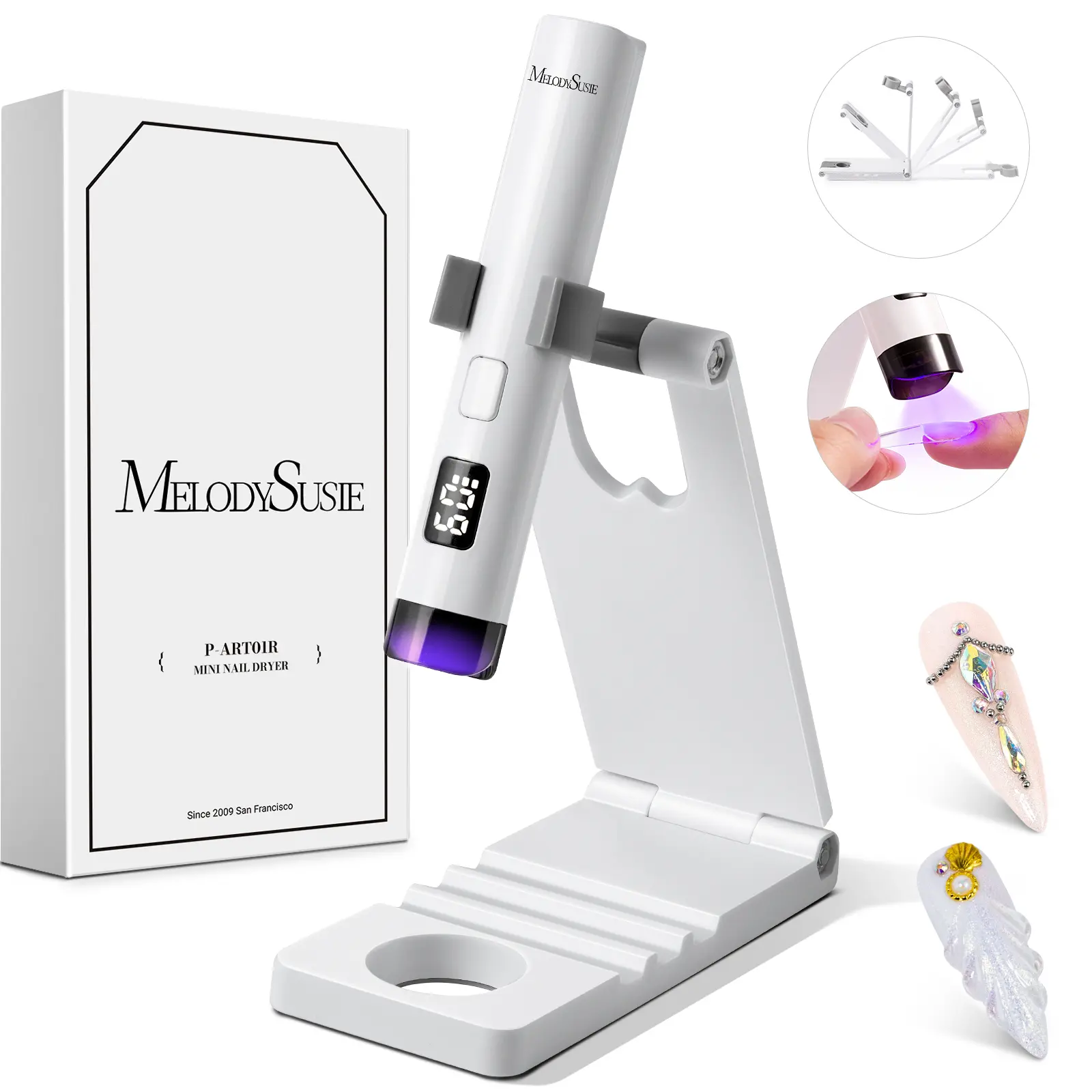 Pearl White with Adjustable Stand