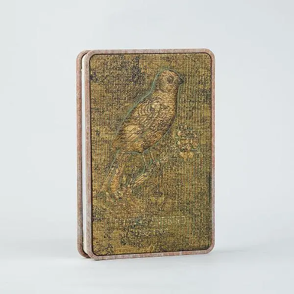 Handmade Craft 3D Embossed Vintage Flower and Bird Journal - Antique Gold Hardcover Office Notebook, Aesthetic Handmade Diary for Poetry, Sketching, Freedom Symbol, Gift for Nature Lover for New Beginnings, Hope