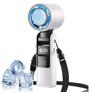 Portable Handheld Turbo Fan - 100 Gear High Speed 4000mAh Rechargeable 3 IN 1 Personal Hand Fan With Ice Compress, Battery Operated Travel Essentials, Beach Vacation, Gifts for Women, Men, Summer