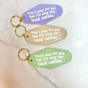 Won’t Stop For Gas But I’ll Stop for Iced Coffee Motel Keychain