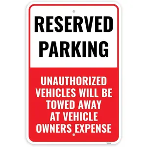 1PC Reserved Parking Sign, 18 x 12 Inches - Aluminum - Private Parking Only Sign Metal