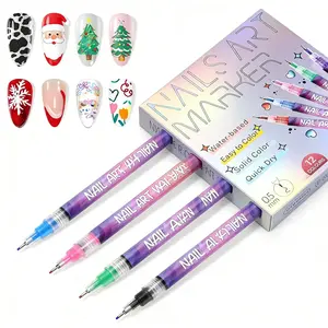 Holiday-Christmas gift Cutics Doodle Pen for DIY Nail Art Drying Quickly Acrylic Painting and 3D Dot Embroidery mma acrylic nail - On Nails Quick Drying Dot Stitching Nail Art Pen for Home and Salon DIY, Nails Care Cutics Manicure Polish Cosmetic