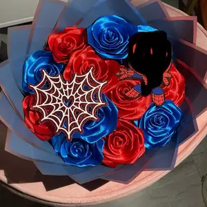 Themed 12 Count Eternal Bouquet with Red and Blue Roses rose flower mother day rosy perfect gift Colorful Decor