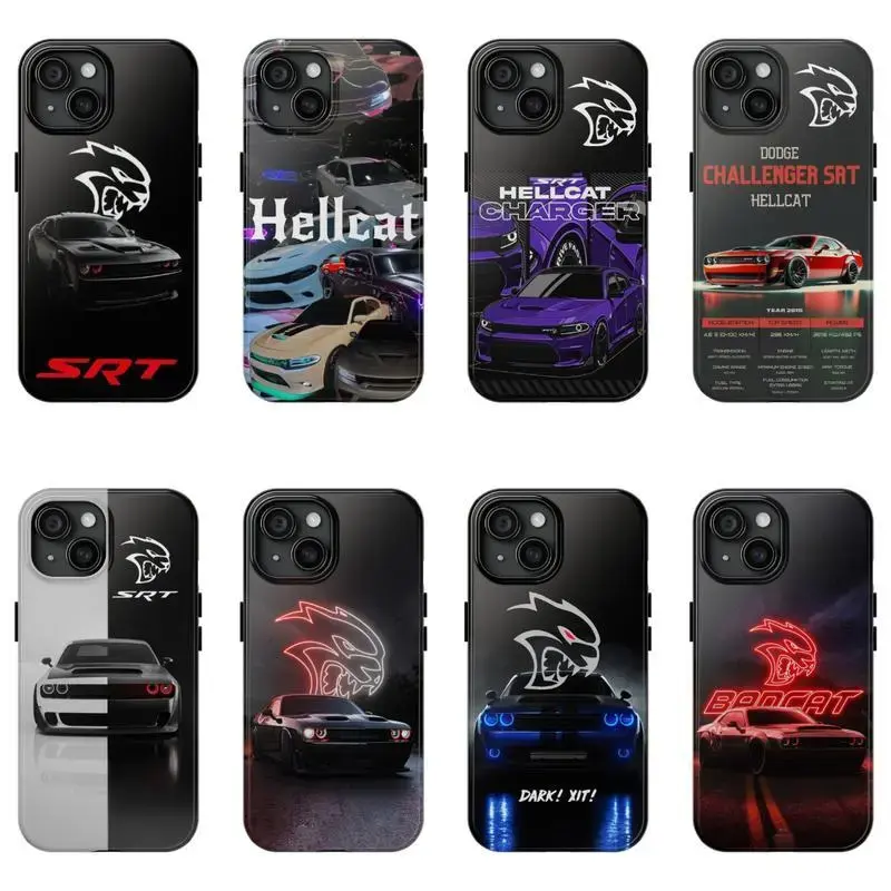 Hellcat Redeye Hard Tough Phone Case, Dodge Challenger SRT Cell Phone, Case For Fan, iPhone 17 16 15 14 13 12 11 Pro Max Plus X Accessories Protection