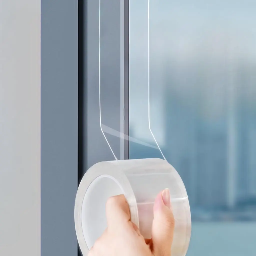 2-Inch x 33ft Transparent Window Weather Sealing Tape, Clear Draft Stopper Adhesive Tape for Doors, Windows and Shower Glass Gaps (2IN x 33FT)