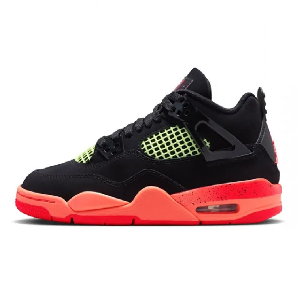 Youth Jordan 4 Retro Black/Infrared 23-Bright Mango (II1271 001) (GS)