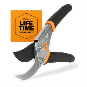 Fiskars Bypass Pruning Shears 5/8-Inch Alloy Steel with Sharp, Rust Resistant Steel Blade, Lifetime Warranty, Easy-Open Lock, Garden Clippers
