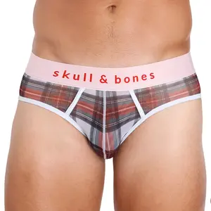 Tartan Sheer Mesh White Brief