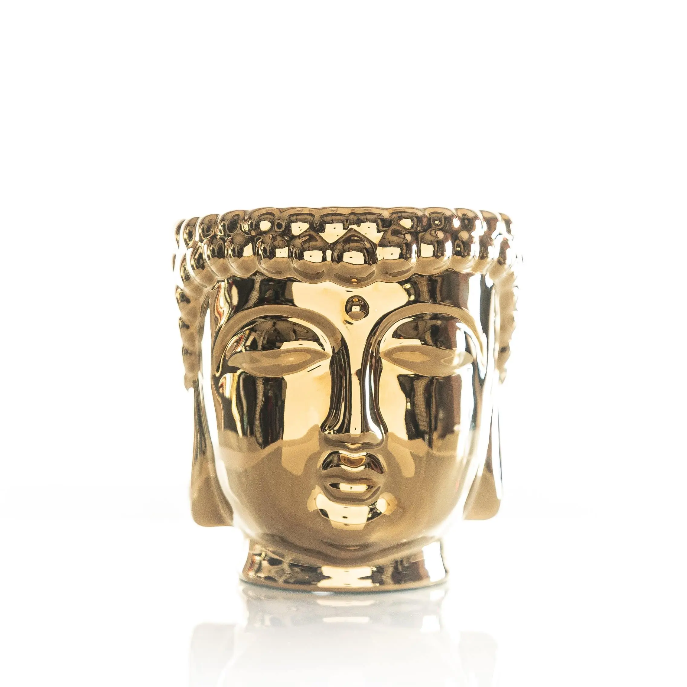 Gold Buddha Candle - Decorative Candle with Facial Design for Aroma and Room Fragrance