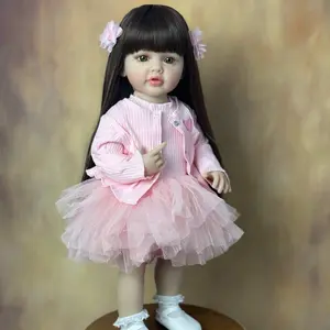 HADOLL 55 CM 22inch Reborn Baby Full Body Soft Silicon Lifelike Can Stand Princess Girl Doll Toddler Bebe Kids Birthday Gift