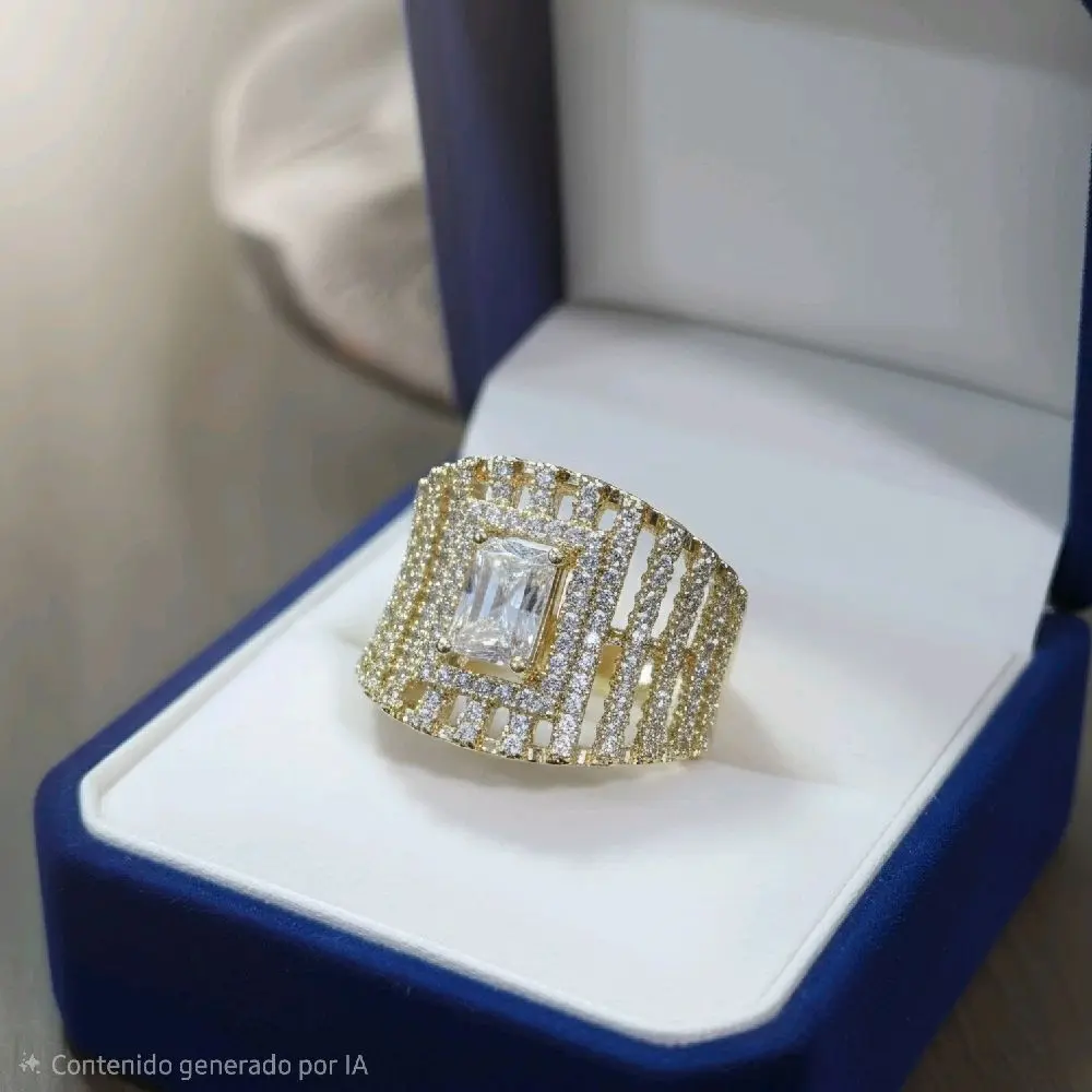 anillo 14k laminado con zirconia