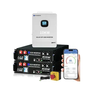 ECO-WORTHY Home Power Station Backup Power,AC 10000W Output+10240Wh LiFePO4 Battery Support Communication,Bluetooth and WiFi,Fast Charge,for Home Backup,Emergency,Solar System Components