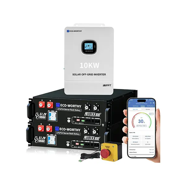 ECO-WORTHY Home Backup Battery Power Supply, 10000W AC Output, 10240Wh LiFePO4 Batteries, Bluetooth & WiFi Connectivity, Fast Charge, Manufacturer Warranty, for Home Emergency & Solar System Use