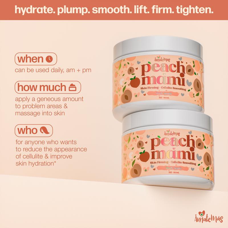 Peach Mami Firming Body Cream – Caffeine + Hyaluronic Acid for Smooth, Glowing Skin