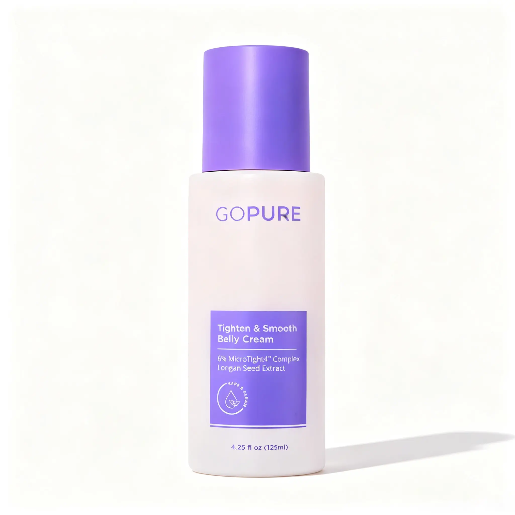 Gopure Tighten & Smooth Belly Cream with 6% MicroTight4 Complex and Langan Seed Extract, 4.25 fl oz (125ml)