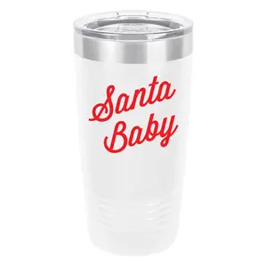 Polar Camel Santa Baby 20oz Tumbler - Ringneck Stainless Steel Tumbler Insulated Cup - Vacuum Insulated Tumbler with Clear Lid - Great Travel Tumbler - Premium Quality Stainless Steel Tumblers