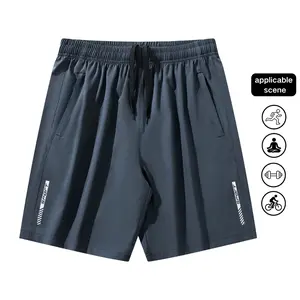 Men's Large-Size Casual Athletic Shorts - Performance Active Bottoms with Secure Zip Pockets and Adjustable Waist