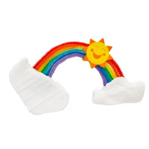 6 3/4" x 3 3/4" Chenille Stem Clay Rainbow Craft Kit - Makes 12