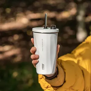TYESO Thermos Cup with Retractable Straw