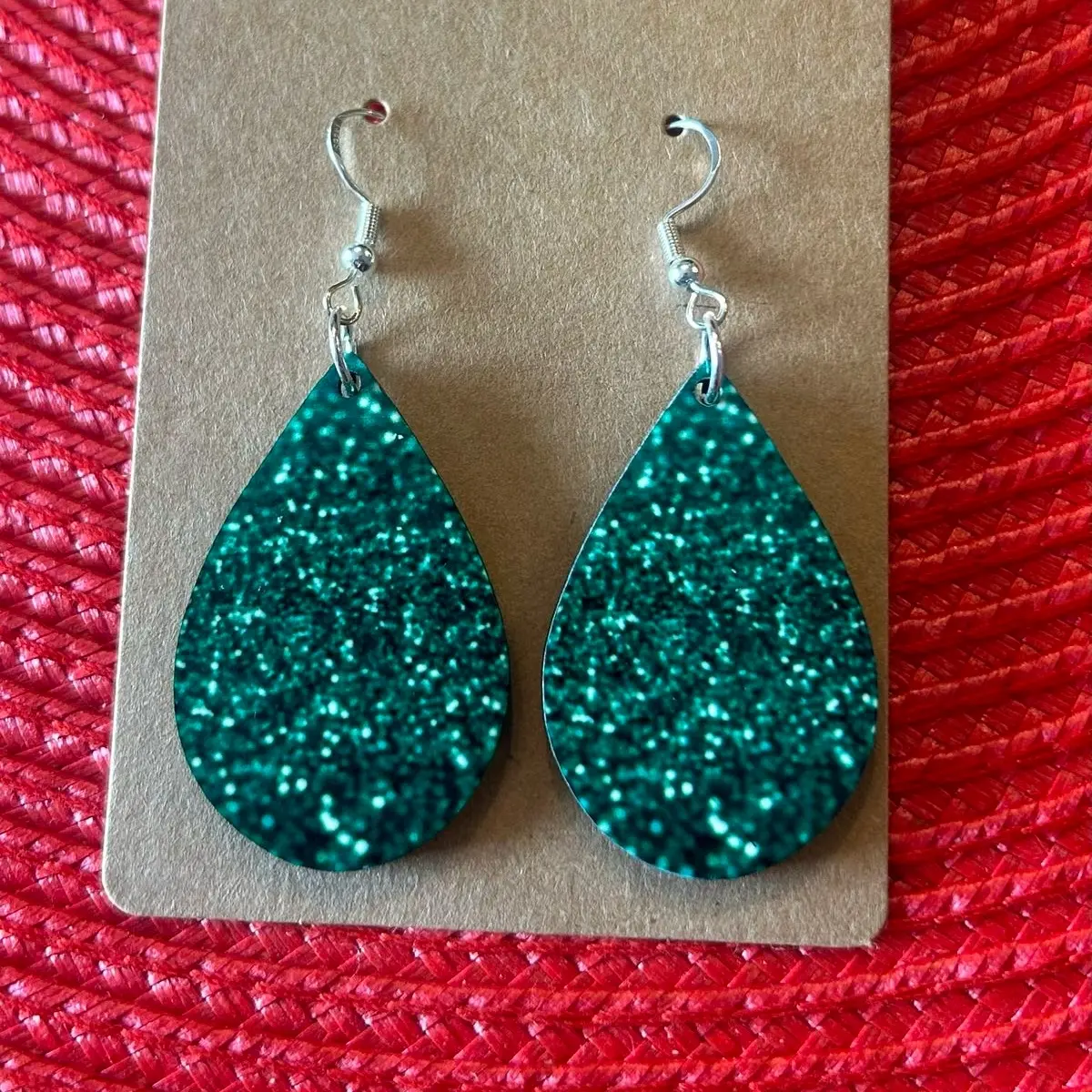 Green Teardrop Earrings