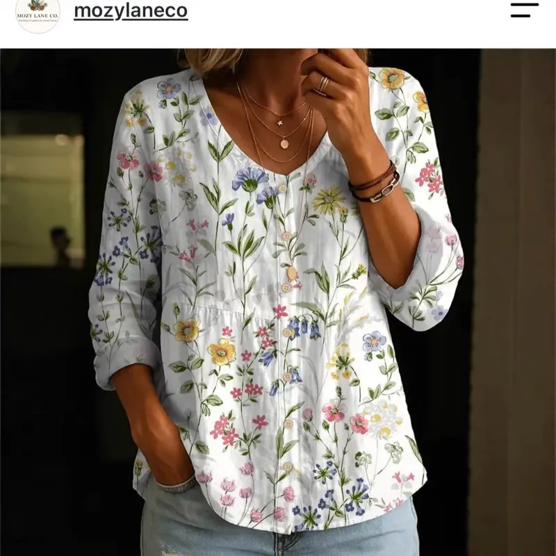 Printed open-front kimono top