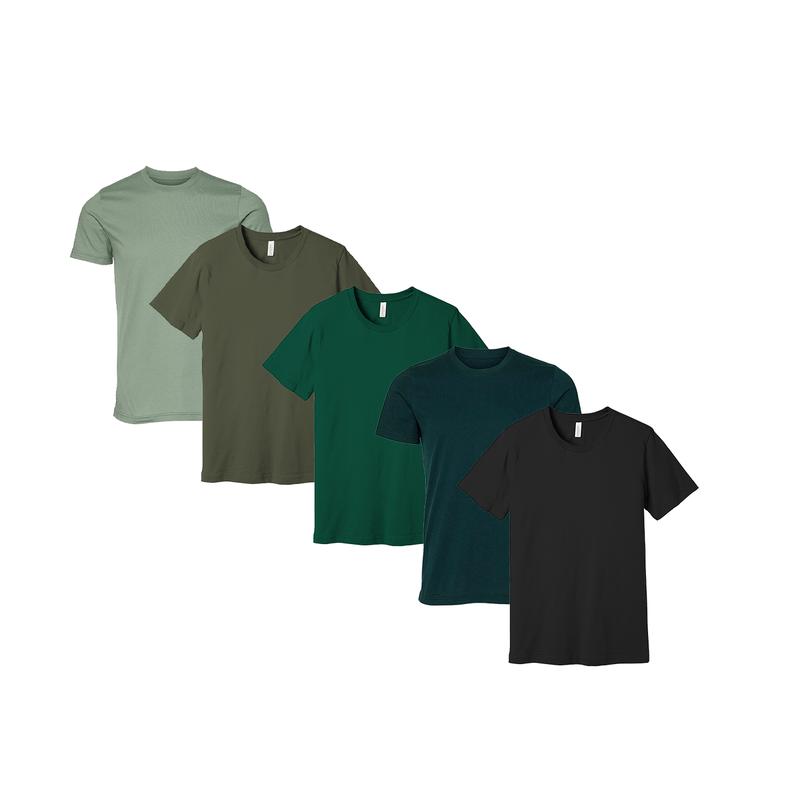 Bella Canvas Unisex Jersey T-Shirts for Women & Men, Multi Pack Crew Neck Cotton Bulk Undershirts - 15 Different Colors