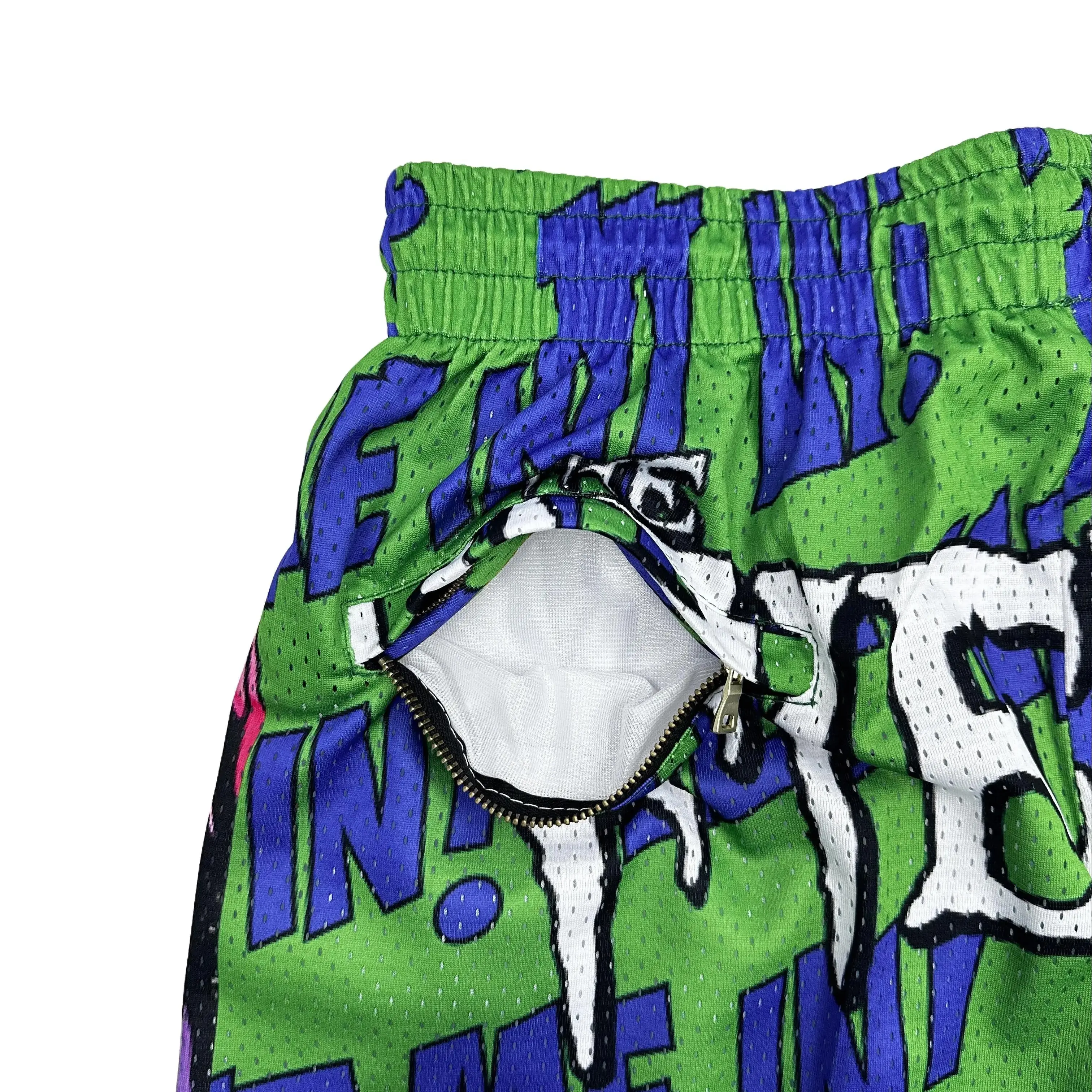 Purple and green color clash, terrifying ugly monster Gym Shorts