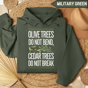 Lebanon Palestine Hoodie Olive Cedar Trees Freedom Unisex Crewneck Gift Pocket
