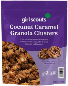 Girl Scouts Coconut Caramel Granola Clusters 24 Ounce Crunchy Snackable Oatmeal with Chocolate Toasted Coconut & Caramel Non-GMO Gluten-Free - Cookie