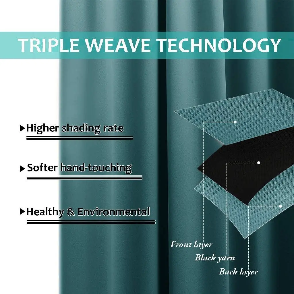 NICETOWN 2-Panel 2-Layer Lined Heavy Curtain Blackout Covers, Thermal Insulated Energy Efficient Window Drapes for Bedroom NICETOWN 2-Panel 2-Layer Lined Heavy Curtain Blackout Covers, Thermal Insulated Energy Efficient Window Drapes for Bedroom