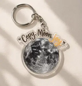 Artemis II Moon Mission Keychain NASA Astronaut Acrylic Charm Space Quote Moon Landing Bag Accessory Sci Fi Lover Gift