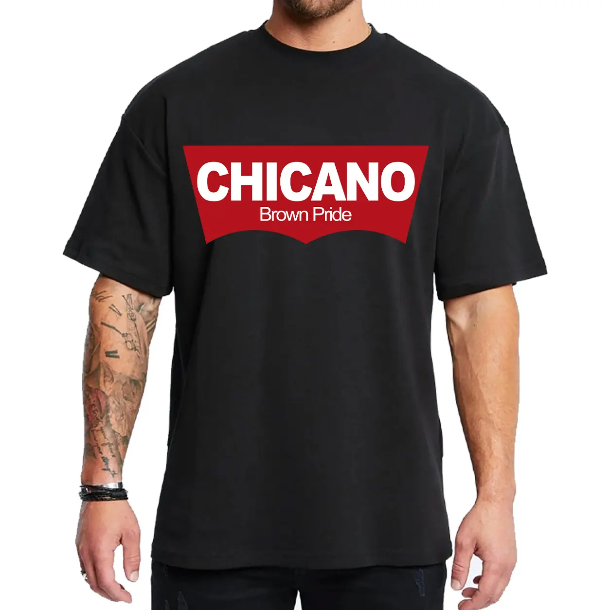 Chicano Logo Red Clothes Chicana Cholo Chola Style Clothing Unisex Hoodie Medium Heavy Sweatshirt for Men & Women Streetwear