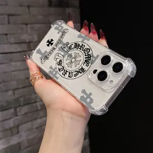 Luxury-H-Hearts-Fashion-C-Chromes Phone Case Suitable for iPhone 17 16e 16 15 14 13 12 11 Mini Pro Max Air X XR XSMAX 8 7 Plus Anti Fall Transparent Soft Back Cover