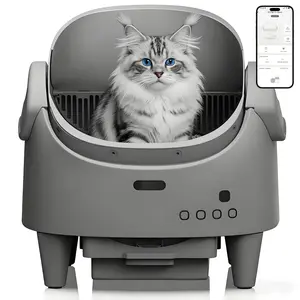 Automatic Self-Cleaning Cat Litter Box for Multi-Cat, Top Entry Design with Adjustable Entry Height, 15 Layers Safety Sensors, Smart App Control, Extra Large Odor-Proof Sealed Waste Bin, Intelligent Pet Litter Toilet for Indoor Cats