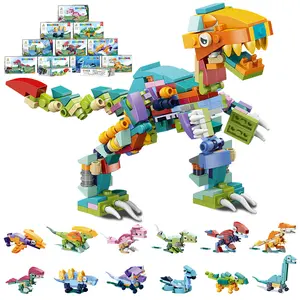 12 Dinosaurs Animal Party Favors Mini Building Blocks, 12 in 1 Tyrannosaurus Rex Building Sets Toys for Classroom Prizes Gift Bag Fillers Easter Birthday Gifts Teens or Teachers