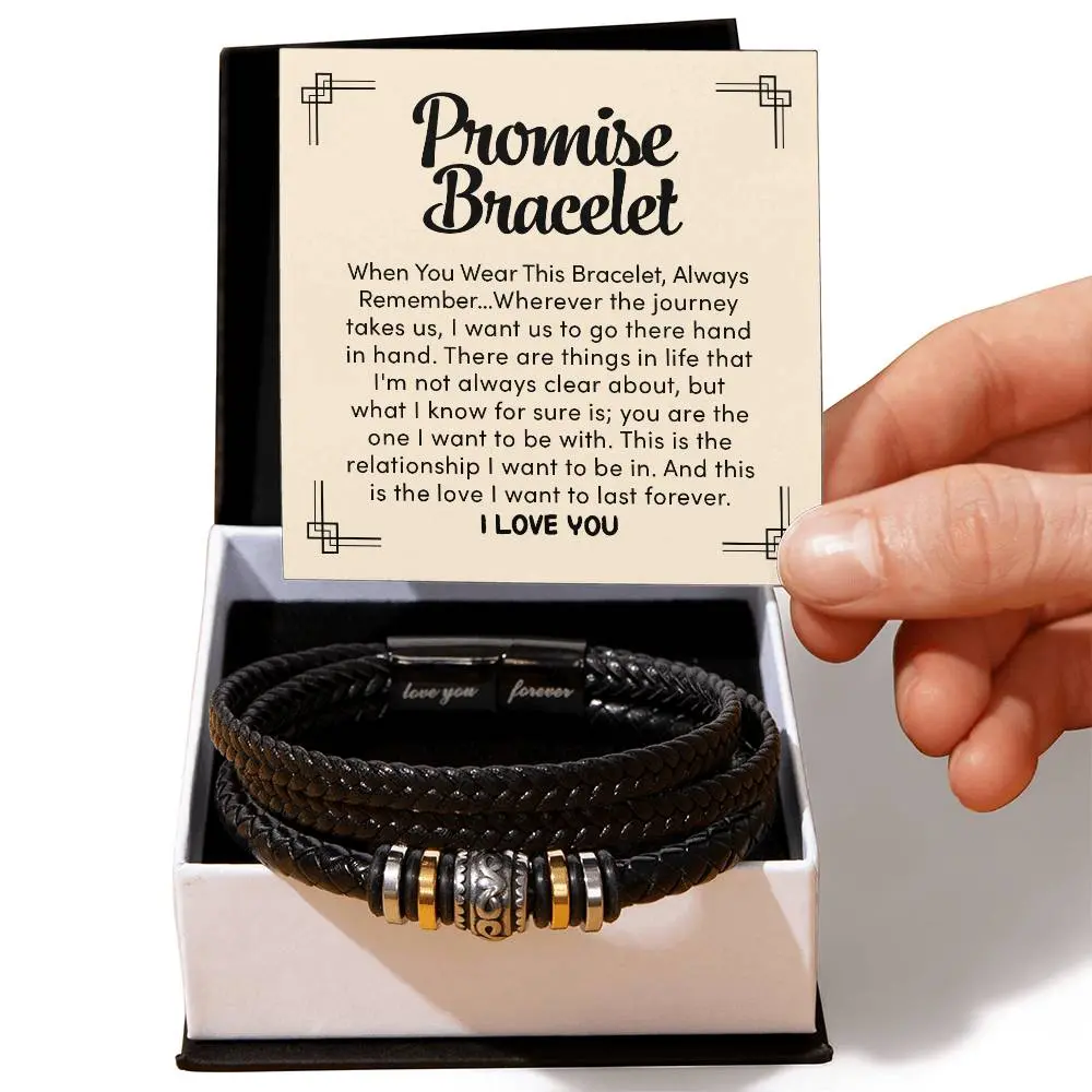 Men's Engraved Statement Bracelet, Commemorative Braided PU Leather Band with Stainless Steel Decorative Beads, Braided Vegan Leather Band, Birthday, 8.3" (21 Cm), Anniversary, Engraved Statement Bracelets & Bangles, Permanent Engraving Bracelets & Bangle